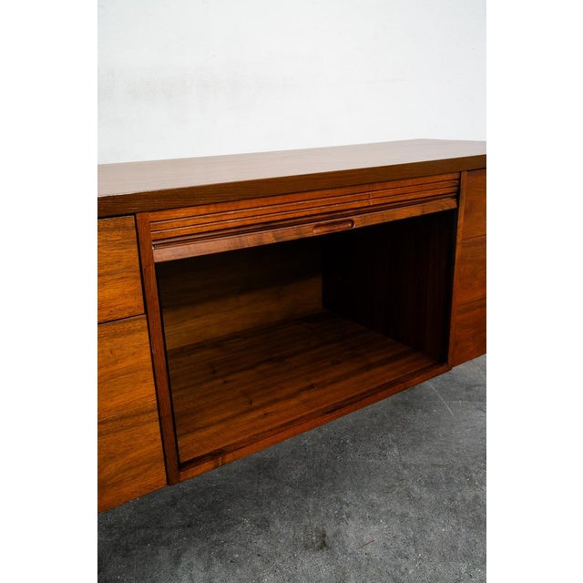 Mid Century Modern Credenza Sideboard Drexel Drawers File Cabinet Tambour Door For Sale - Image 12 of 12