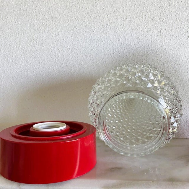 Red Mid-Century Modern Italian Red Glass Wall Sconces, 1960s, Set of 3 For Sale - Image 8 of 10