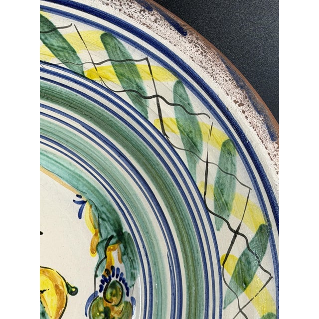 Spanish Triana Lebrillo Ceramic Plate with Painted Deer, 1940s For Sale - Image 8 of 11