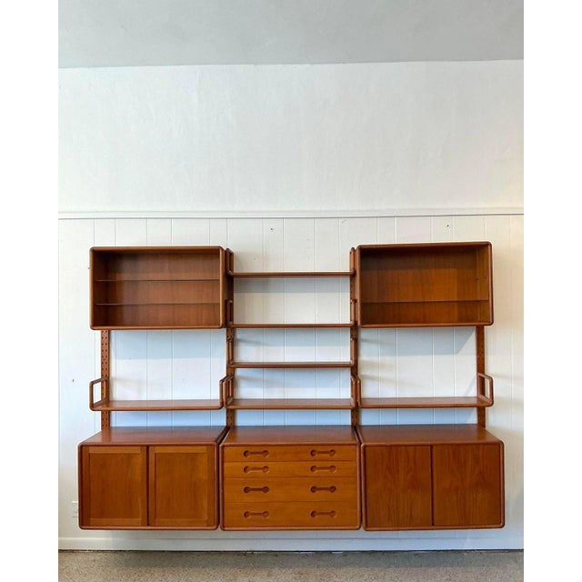 Mid 20th Century Vintage MCM Poul Cadovius 3 Bay Teak Wall System For Sale - Image 5 of 10