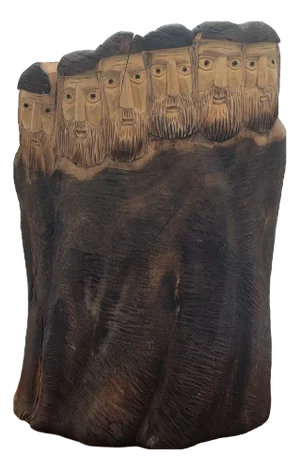Wooden Sculpture of Jewish Men, 1950s-1970s
