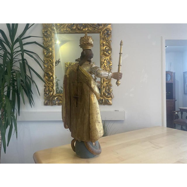 Baroque Wooden Figure of Madonna and Child For Sale - Image 12 of 18