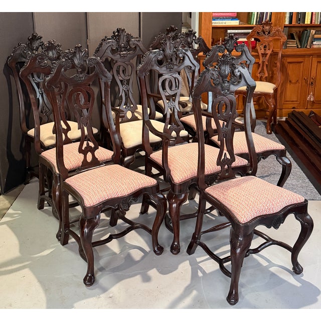 10 Portuguese Rococo Dining Chairs in Jacaranda Wood - 6 18th C. 4 20th C. For Sale - Image 12 of 15