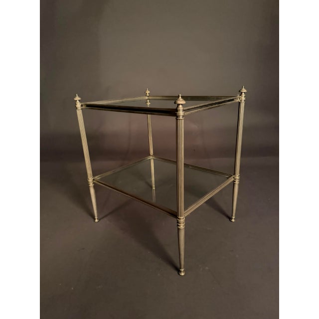French Small Side Table, Nickel-Plated Bronze, Circa 1950 For Sale - Image 14 of 15