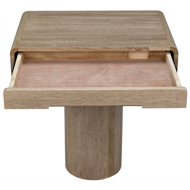 Noir NOIR Langford Side Table in Washed Walnut For Sale - Image 4 of 9