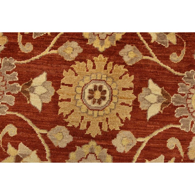 Red Ziegler Rug 10’1” X 13’5” Red Wool Traditional Hand-Knotted Oriental Carpet For Sale - Image 8 of 15