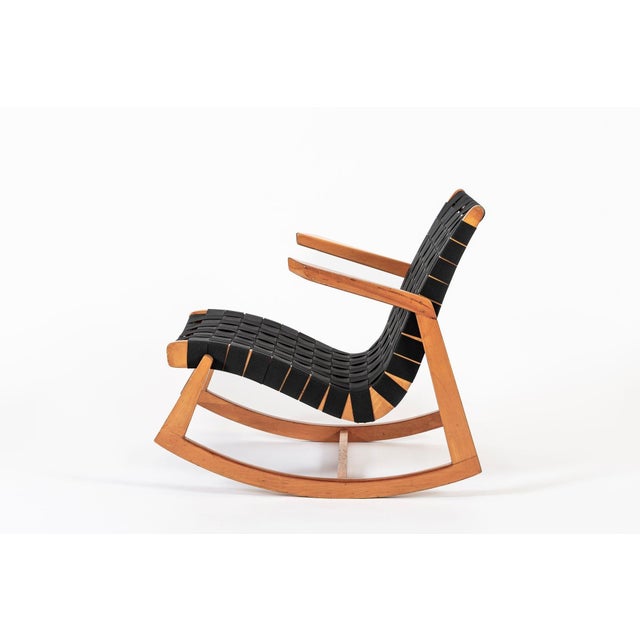 Knoll Rare Early Mid Century Wooden Rocking Chair by Ralph Rapson, 1940s For Sale - Image 4 of 16