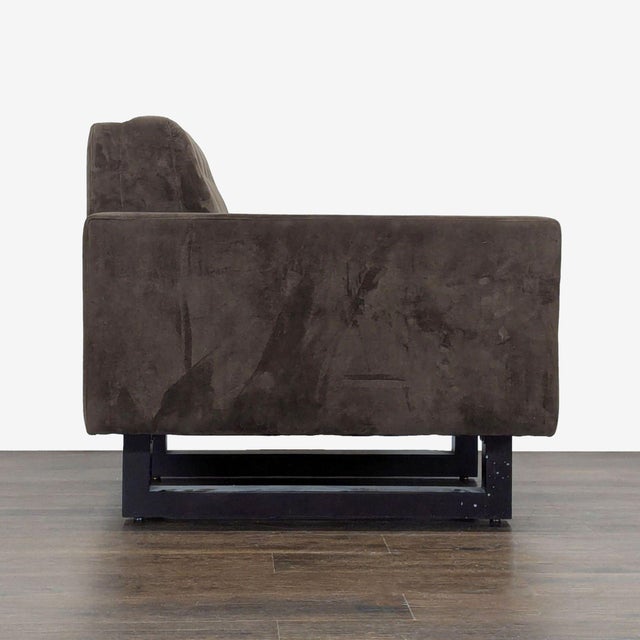 Room & Board Room & Board Wells Modern Brown Lounge Chair With Square Arms For Sale - Image 4 of 9