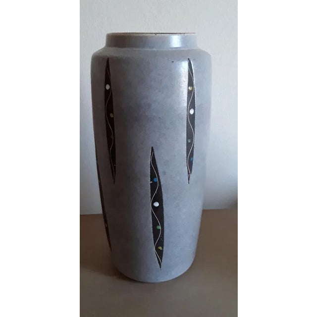 Mid-Century Gray Glazed Ceramic Vase, 1950s For Sale - Image 4 of 4