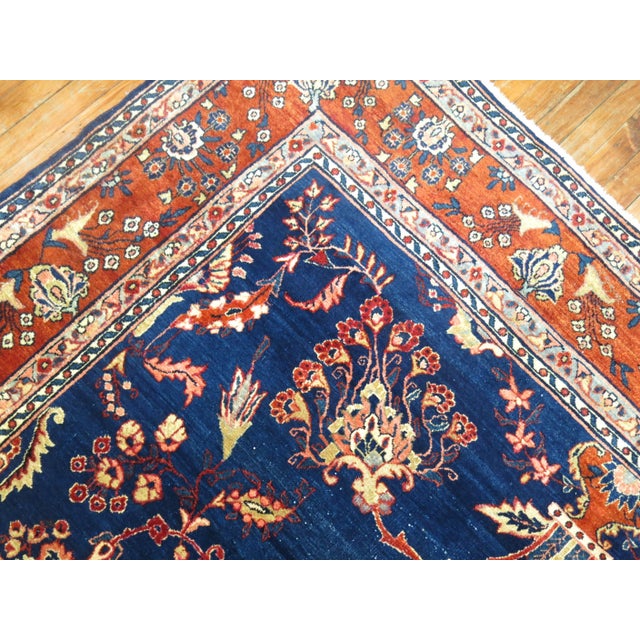 Late 19th Century Antique Zabihi Collection Royal Blue Mohajeran Persian Sarouk Rug - 7'1" x 10'6" For Sale - Image 5 of 9