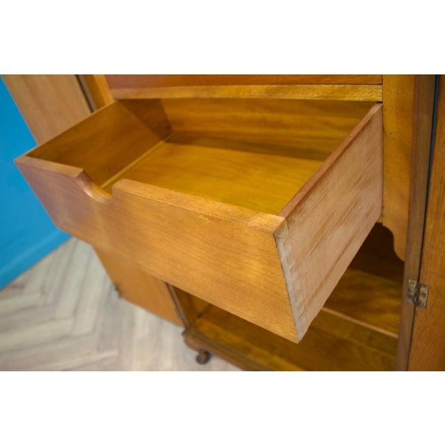 Art Deco British Burr Walnut Tallboy, 1930s For Sale - Image 9 of 11