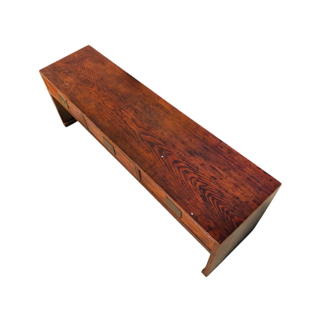 1920s Antique 20th Century Chinese Elm 3 Drawer Console Table For Sale - Image 5 of 7