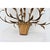 French vintage gold metallic wall sconce of a basket or planter sprouting wild vines of sharp leaves and flowers...