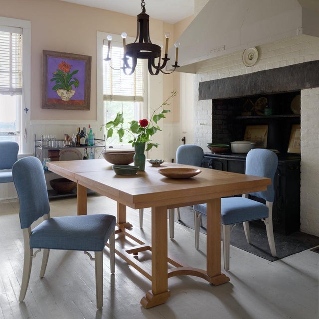 2020s Bunny Williams Home Sienna Dining Chair Alpine White with Aegean Upholstery For Sale - Image 5 of 7