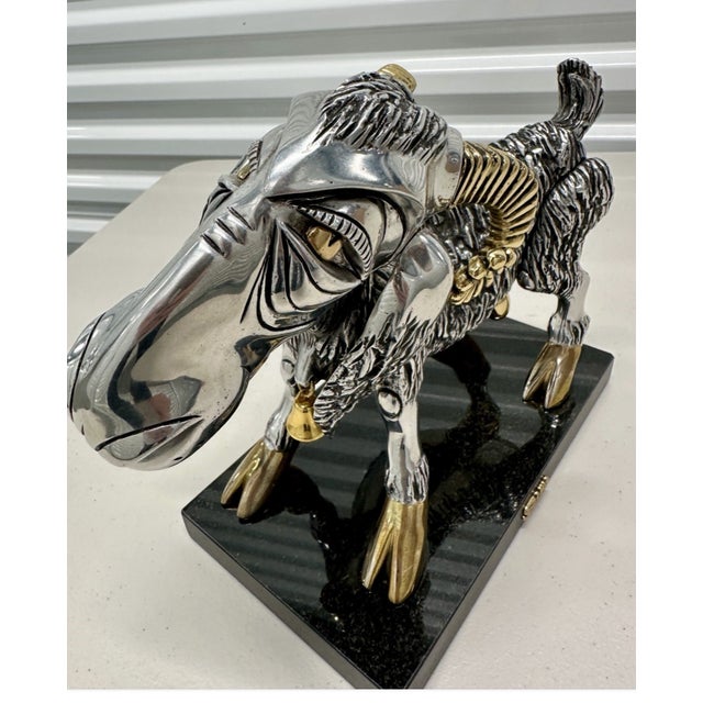 Frank Meisler “Ephraim the Goat” Limited Edition Signed Kinetic Sculpture on Marble For Sale - Image 15 of 18
