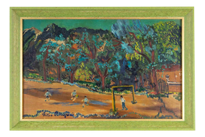Sirio Pellegrini, Football Match, Oil Painting, 1970s