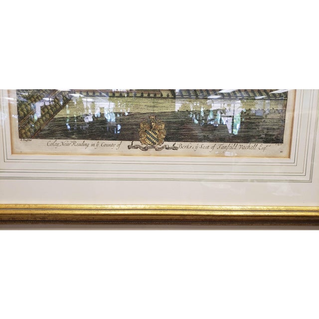 Johannes Kip Set of 4 18th-Century Kip & Knyff Hand-Colored Country House Engravings - Framed For Sale - Image 4 of 17