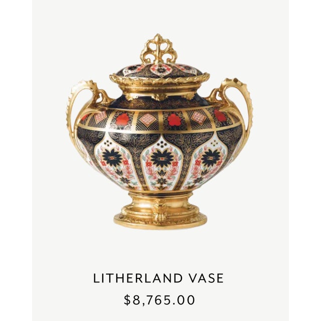 Antique Royal Crown Derby 22 Carat Gold Bone China Vases, Urns, Goblets, 1906, England, a Pair For Sale - Image 12 of 14