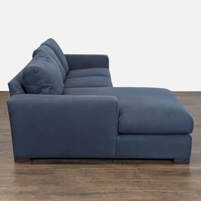 Room & Board Room and Board Dark Blue Sectional Sofa With Chaise For Sale - Image 4 of 8