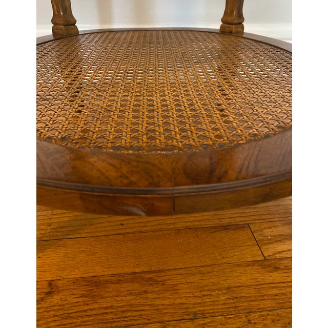 Drexel Heritage 1970s Drexel Heritage Walnut Italian Provincial Oval Side Table For Sale - Image 4 of 13