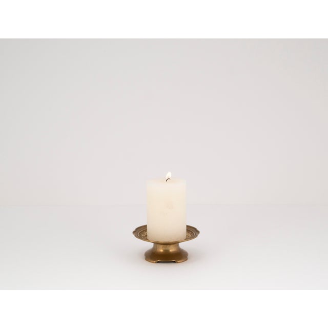 Mid-Century Cast Brass Altar Candlestick, 1960s For Sale - Image 4 of 15