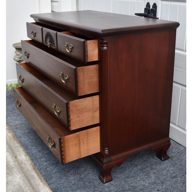 Vintage Chippendale Mahogany Chest of Drawers Carved Shell Dresser For Sale - Image 14 of 16