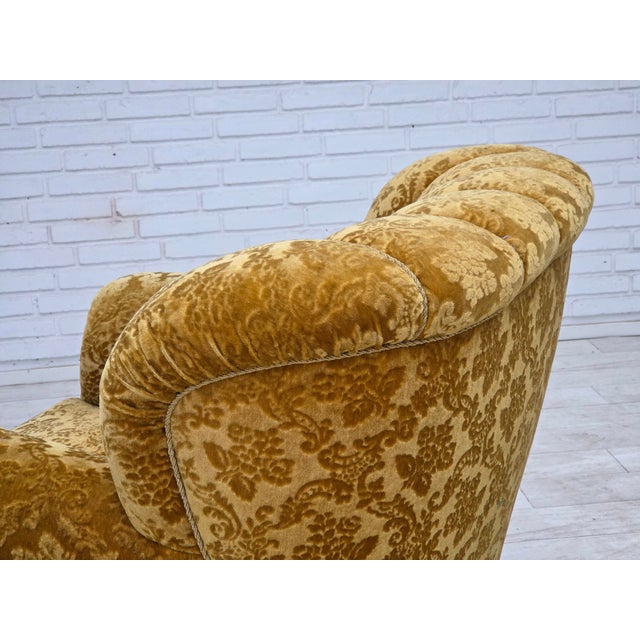 Danish Oak Relax Armchair with Velour Upholstery, 1960s For Sale - Image 12 of 18
