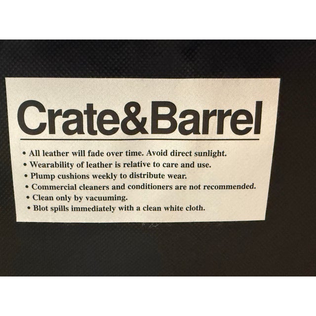 Crate & Barrel Leather Slipper Lounge Chairs, Pair For Sale - Image 11 of 12