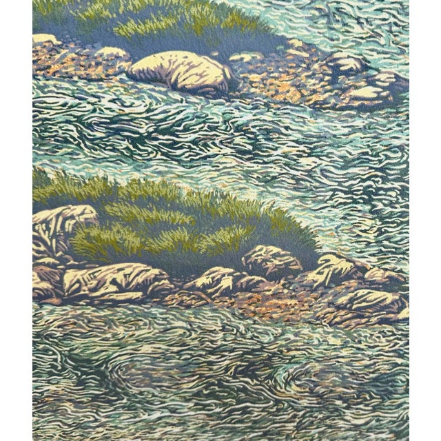 1990s Monotype Painting Framed by Listed Artist Russell Hamilton For Sale - Image 5 of 12