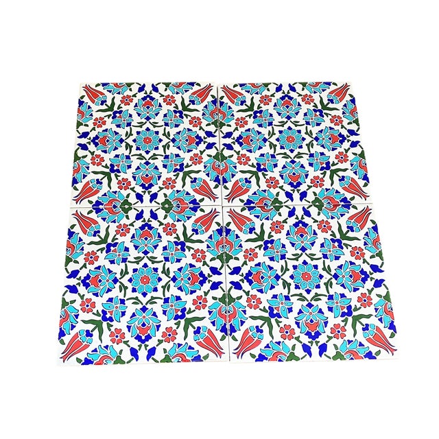 This Turkish ceramic tile collection features four individual 8"x8" pieces that combine to form a striking 16"x16"...