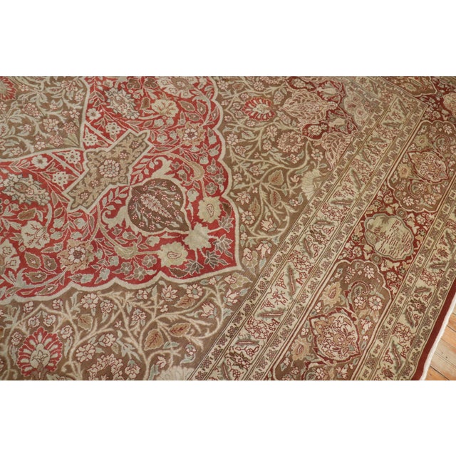 Antique Zabihi Collection Elegant Oversize Brown Persian Tabriz Carpet - 11'3" x 16'9" For Sale - Image 4 of 13