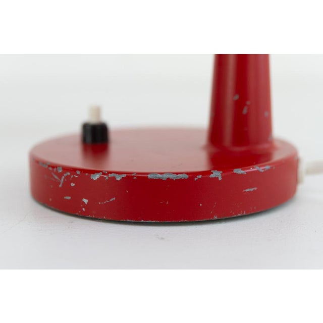 Vintage Danish Red and Brass Flexible Desk Lamp from Lyfa, 1950s For Sale - Image 14 of 17