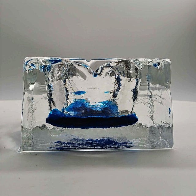Square Ashtray in Hand-Worked Murano Glass with Ice Cube Effect, 1970s For Sale - Image 9 of 10
