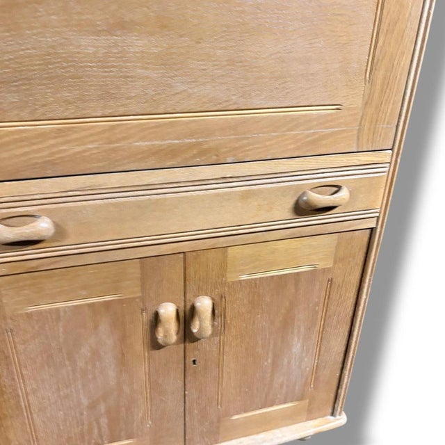 Vintage Secretaire in Oak For Sale - Image 6 of 9