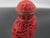 Paint Vintage Chinese Carved Red Cinnabar Lacquer Village Scene Snuff Bottle For Sale - Image 7 of 11