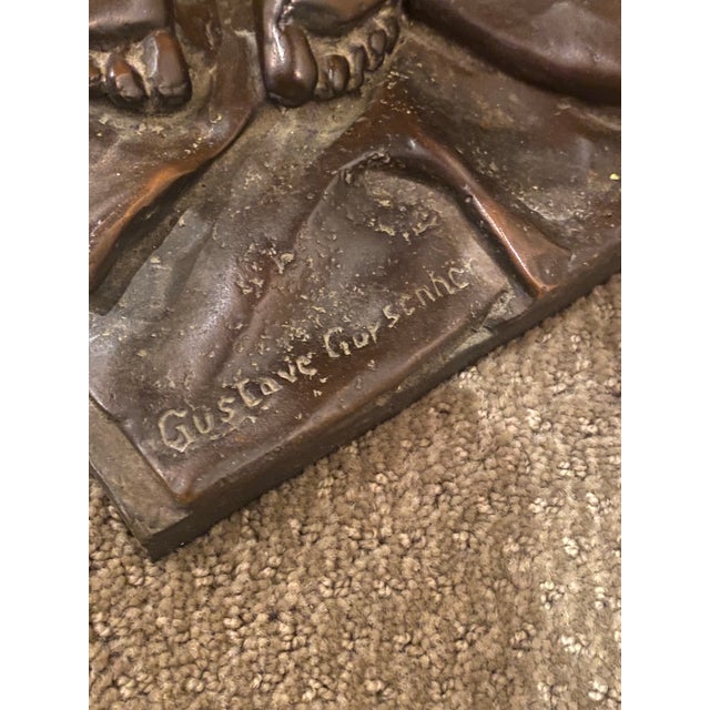 1900s Art Nouveau Bronze Floor Lamp, After Gustave Gurschner For Sale - Image 10 of 12