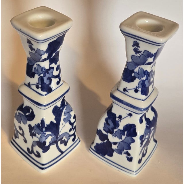 Blue Delft Candlesticks- A Pair For Sale - Image 12 of 16