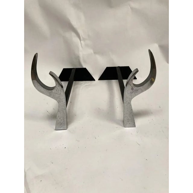 Chenets attributed to Maison Charles for Maison Charles, 1970s For Sale - Image 6 of 7