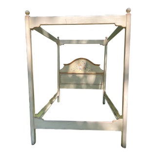 Woodland Furniture Hand Painted Queen Canopy Bed For Sale