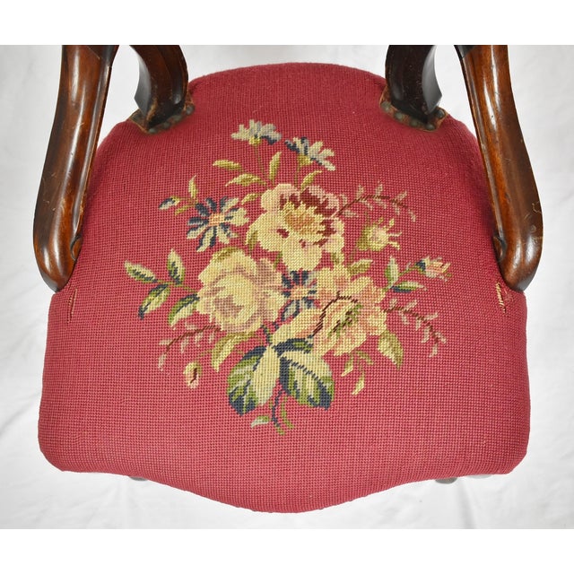 Antique Victorian Mahogany Needlepoint Side Chair Chairish