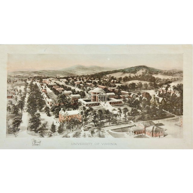 A finely detailed engraving of the University of Virginia (Charlottesville, Virginia), created from the original plate...
