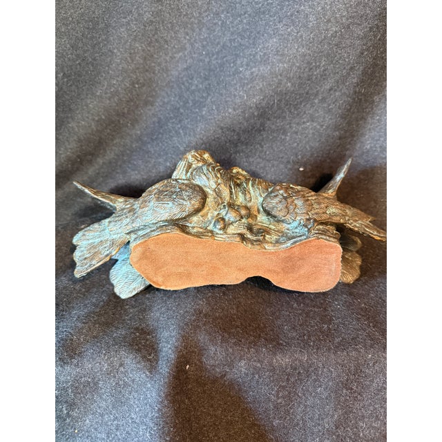 Baroque 1980s Pigeon Bronze Sculpture Love Birds For Sale - Image 3 of 9
