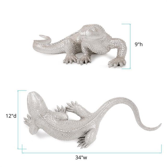 Bright Nickel Plated Lizard from Kenneth Ludwig Chicago For Sale - Image 9 of 10