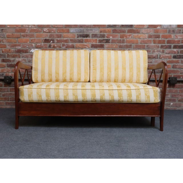 Mid-Century Modern Vintage Italian Modern Walnut Divan Sofa Bed Attributed to Paolo Buffa For Sale - Image 3 of 18