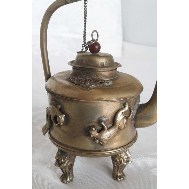 A magnificent antique Chinese ceremonial kettle dating from the late 19th to early 20th century (Qing Dynasty to Republic...