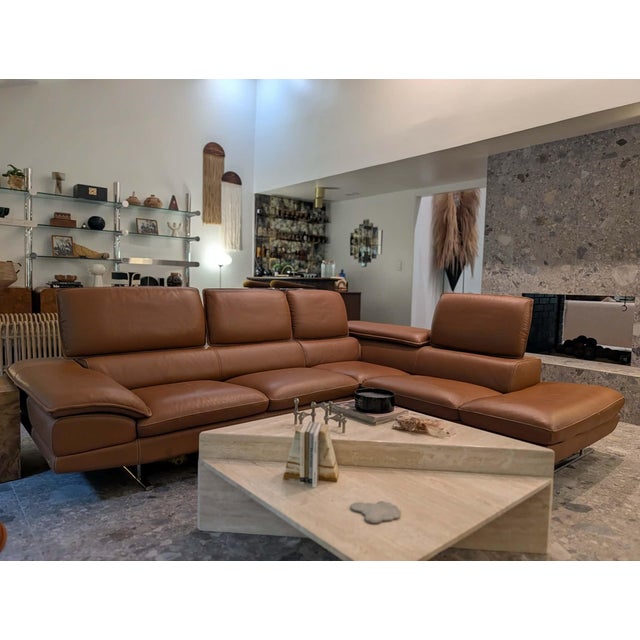 Mid-Century Modern Late 20th Century Nicoletti-Calia Leather Sectional For Sale - Image 3 of 14
