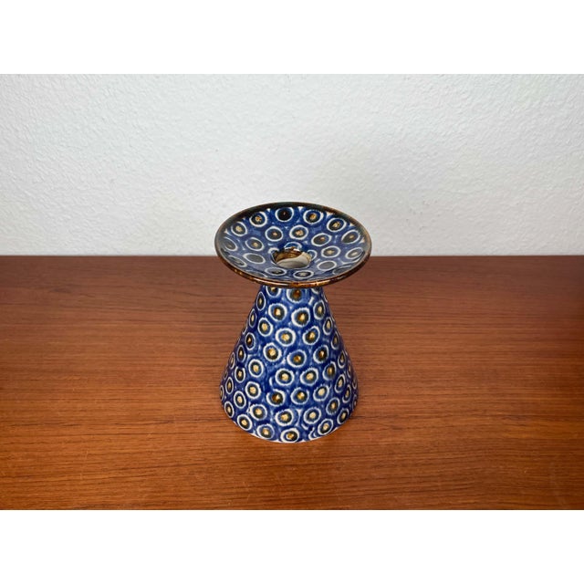Mid-Century Modern German Vase with Peacock Design For Sale - Image 9 of 13
