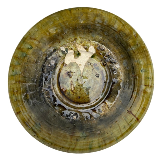 1970s Moroccan Ochre Tamegroute Plate For Sale - Image 5 of 6
