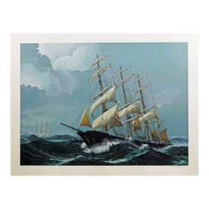 Pete Peterson Against an Angry Sea Hand Signed Original Serigraph Art Artwork