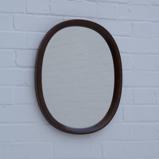 1970s Dark Beech Bentwood Mirror by Sori Yanagi for Akita Mokko, 1975 For Sale - Image 5 of 5